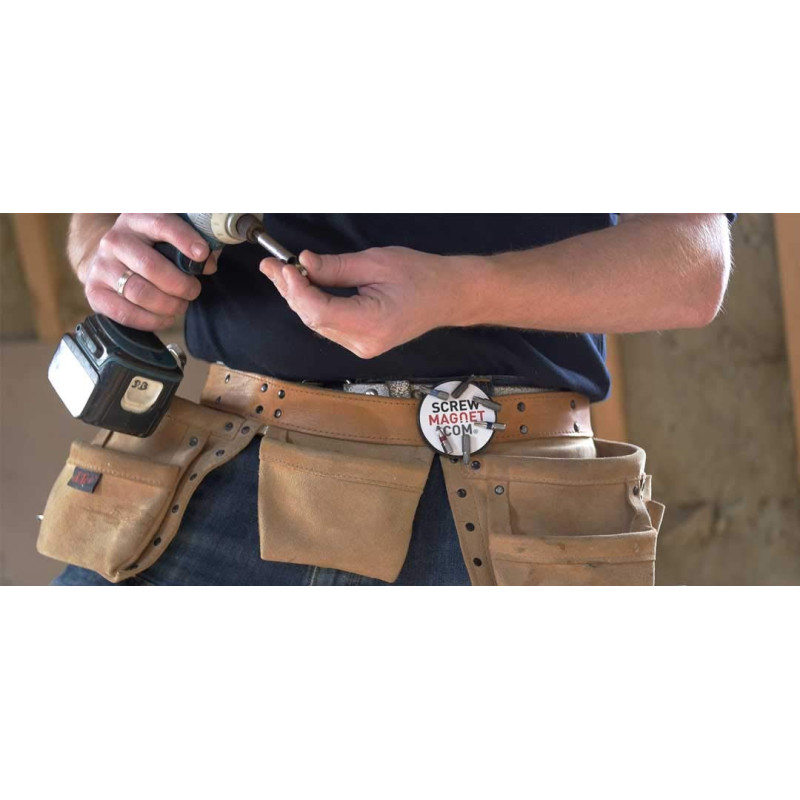 Aimant à fixer sur sa ceinture ou sa sacoche pour y aimanter des vis ou embouts afin qu'ils soient facilement à portée de main 2