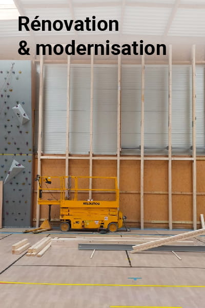 Rénovation murs d'escalade